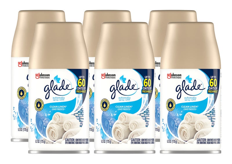Glade عبوة إعادة تعبئة بخاخ غليد الأوتوماتيكي - قماش نظيف 6.2 أونصة (عبوة من 6) - Image 1